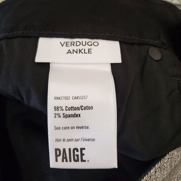 PAIGE Verdugo Ankle Silver Galaxy Metallic Jeans size 26 - Picture 13 of 16